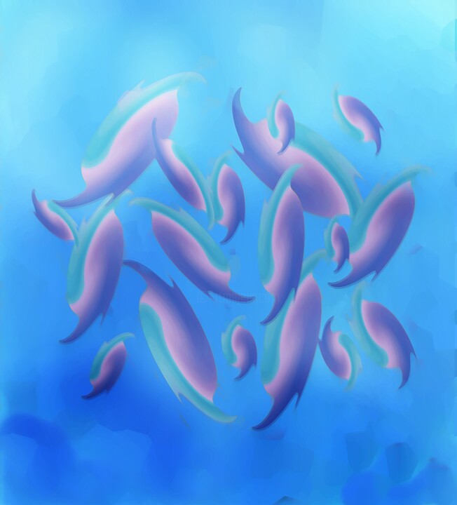 Digital Arts titled "underwater dance" by Ageliki Baka, Original Artwork, Digital Painting