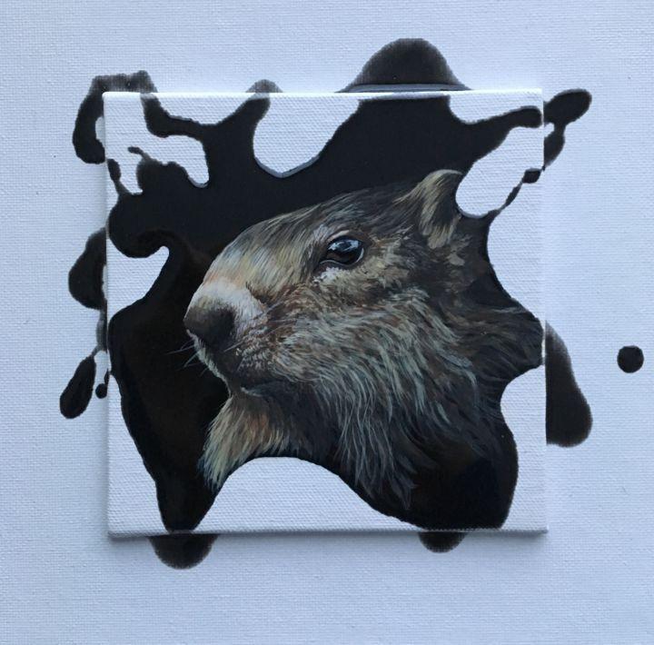 Malerei mit dem Titel "Marmotte" von Agnès Chevalier Gachet, Original-Kunstwerk, Acryl