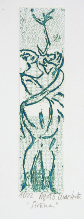 印花与版画 标题为“Sirènes” 由Agnes Gauthier-Chartrette, 原创艺术品, 蚀刻