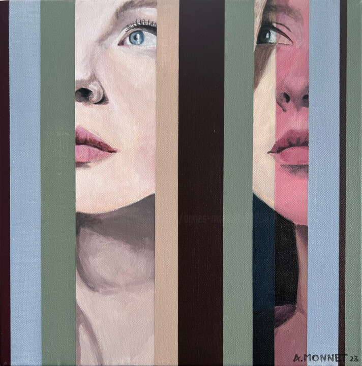 Malarstwo zatytułowany „Contemplation” autorstwa Agnès Monnet, Oryginalna praca, Akryl Zamontowany na Drewniana rama noszy