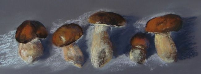 Dessin intitulée "1ère cueillette de…" par Agnes Corre, Œuvre d'art originale, Pastel