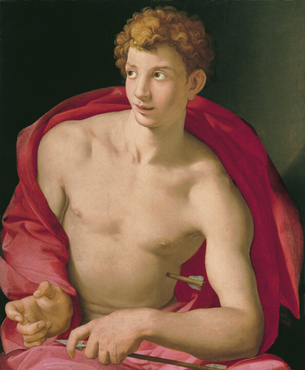 Painting titled "Saint Sébastien" by Agnolo Bronzino, Original Artwork, Oil