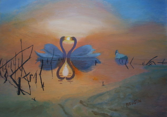 Peinture intitulée "exprecion-de-amor.j…" par Agustin, Œuvre d'art originale, Huile