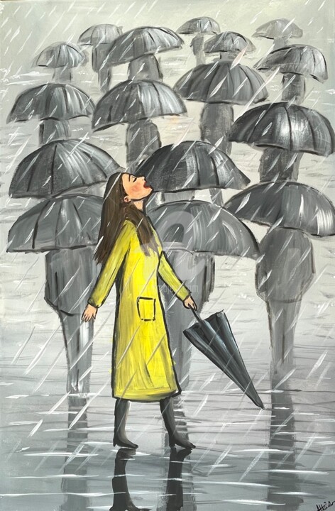 "embracing the rain 3" başlıklı Tablo Aisha Haider tarafından, Orijinal sanat, Akrilik
