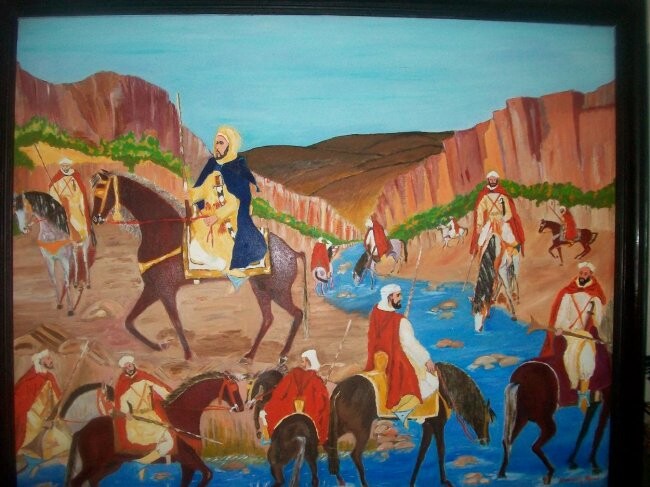 Painting titled "Harka en hautes mon…" by Ahmed K, Original Artwork