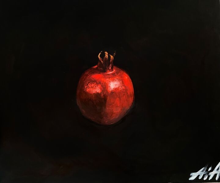 Schilderij getiteld "Art fruit" door Aia, Origineel Kunstwerk, Gouache