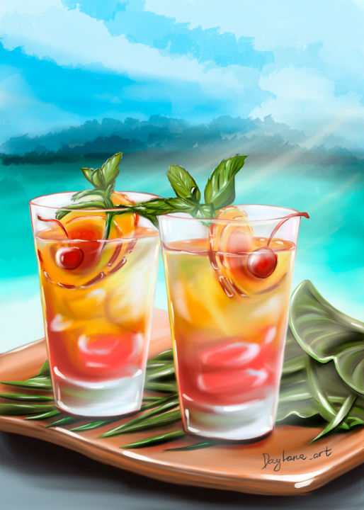 Digital Arts titled "Summer Vibe" by Daytana_art, Original Artwork, 2D Digital Work