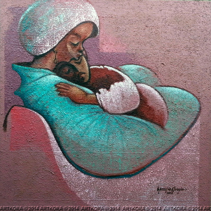 Pintura titulada "Affection II" por Aimufia Osagie Rafael, Obra de arte original, Oleo