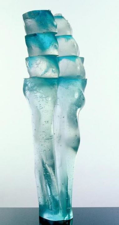 Sculpture intitulée "GOOGLE GIRL" par Zoja Trofimiuk, Œuvre d'art originale, Verre