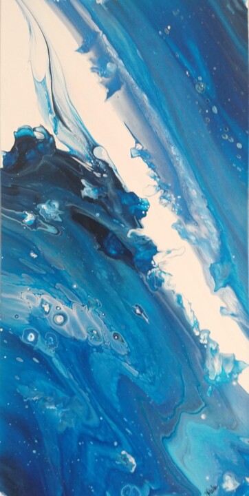 Pintura titulada "Triple Blue Water" por Karen Nealon, Obra de arte original, Acrílico