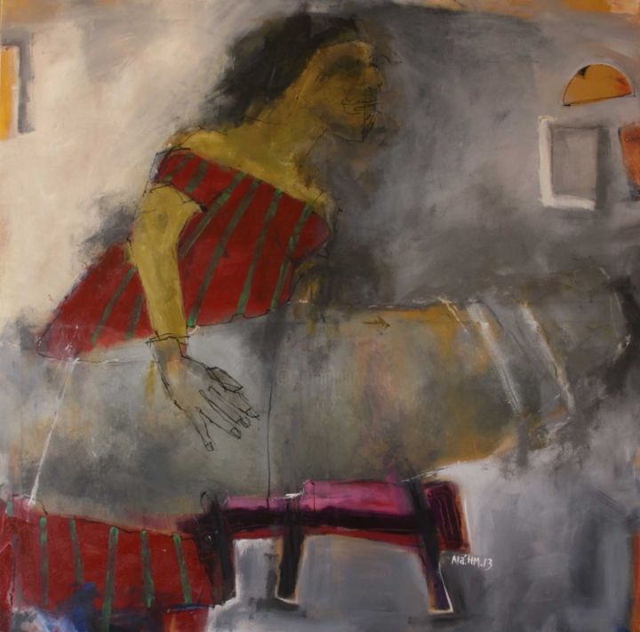 Malarstwo zatytułowany „Syrian scenes” autorstwa Alaa Hamameh, Oryginalna praca, Olej