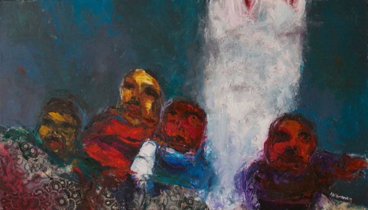 Malarstwo zatytułowany „Syrian scenes” autorstwa Alaa Hamameh, Oryginalna praca, Olej