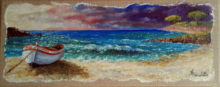 Painting titled "marine pointu sur l…" by Alain Benedetto, Original Artwork, Oil