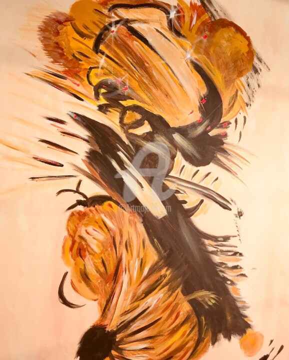 "La déchirure beige" başlıklı Tablo Alain Mouyal (Art-Throse) tarafından, Orijinal sanat, Petrol