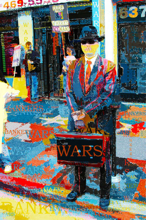 Arte digital titulada "Bankers Wars" por Alain Bali, Obra de arte original, Pintura Digital