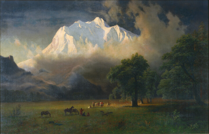 Pintura intitulada "Mount Adams, Washin…" por Albert Bierstadt, Obras de arte originais, Óleo