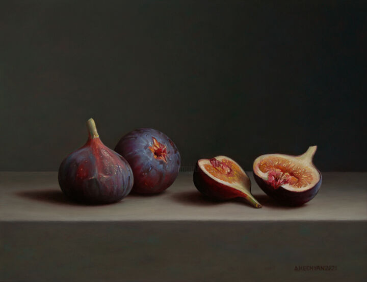 Pintura titulada "Figs" por Albert Kechyan, Obra de arte original, Oleo