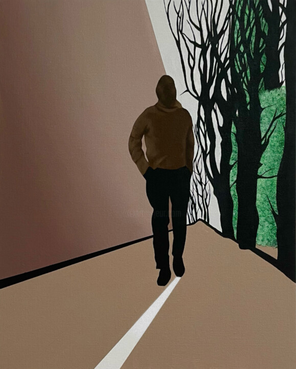 Peinture intitulée "Walk beside death" par Alberto Battistella, Œuvre d'art originale, Acrylique Monté sur Carton