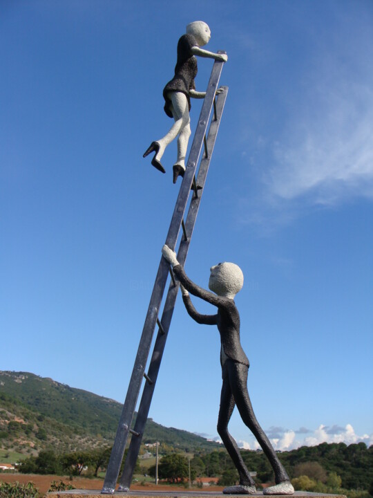 Rzeźba zatytułowany „the ladder” autorstwa Alberto Kissola, Oryginalna praca, Metale