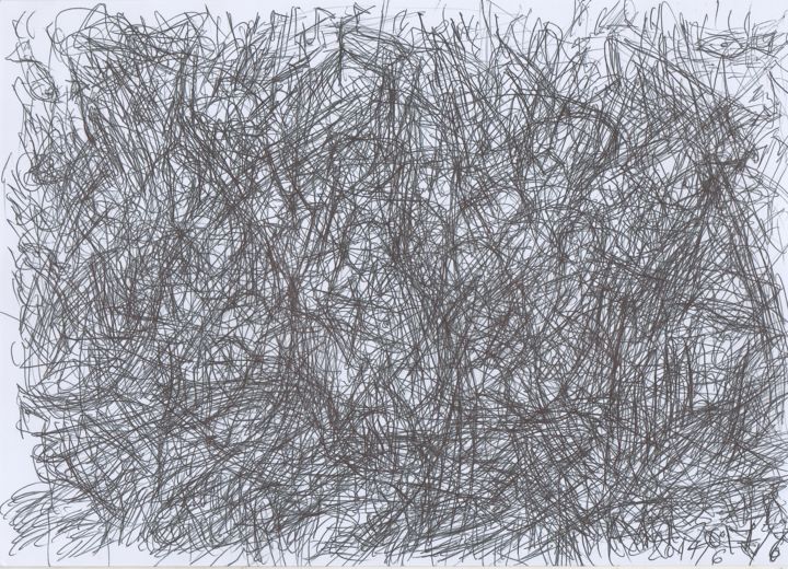 Drawing titled "amphores-dans-la-me…" by Alien, Original Artwork, Ballpoint pen