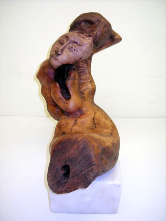 Sculpture titled "Maternita'" by Gianni, Original Artwork, Wood