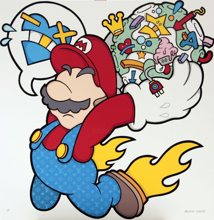 Отпечатки и Гравюры под названием "Fashion Mario" - Aleandro Roncarà, Подлинное произведение искусства, Шелкография