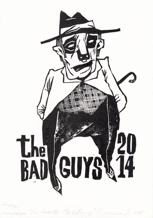 Printmaking titled ""The Bad Guys". Hus…" by Aleksandr Butylin, Original Artwork, Linocuts