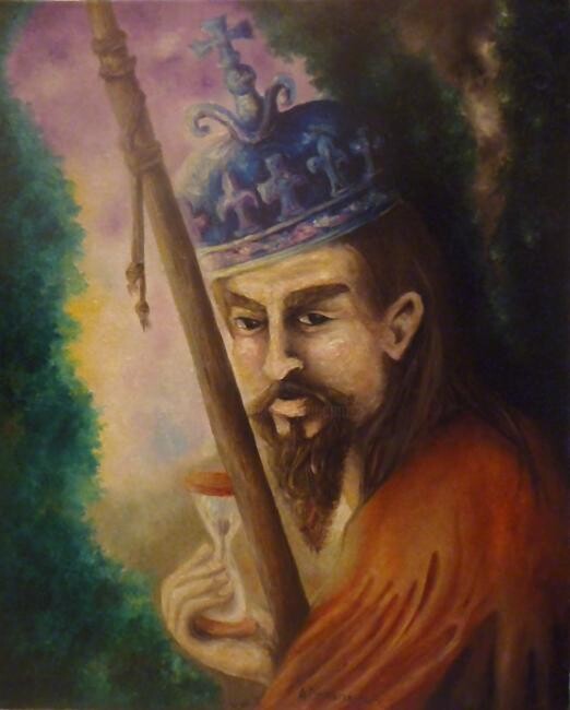 Painting titled "The King" by Aleksandra Dejanovski, Original Artwork, Oil