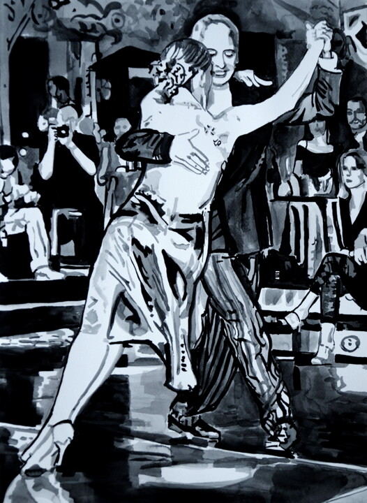 「Tango  」というタイトルの描画 Alexandra Djokicによって, オリジナルのアートワーク, インク