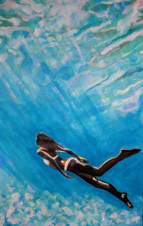 Ζωγραφική με τίτλο "Underwater " από Alexandra Djokic, Αυθεντικά έργα τέχνης, Ακρυλικό