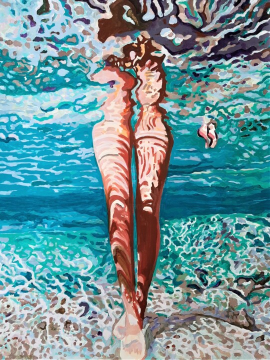 제목이 "Underwater "인 미술작품 Alexandra Djokic로, 원작, 아크릴