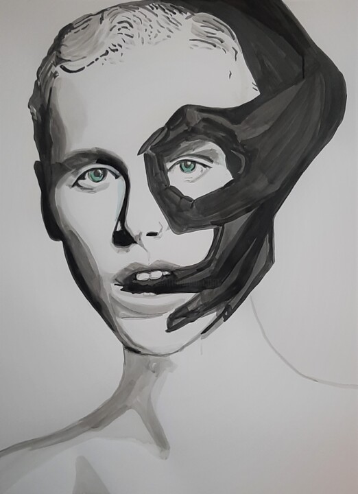 Desenho intitulada "Portrait of the you…" por Alexandra Djokic, Obras de arte originais, Tinta