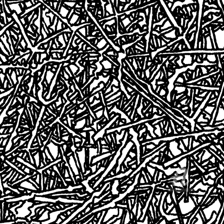 Dibujo titulada "Thinking 005003 (Sq…" por Alex Henk, Obra de arte original, Tinta