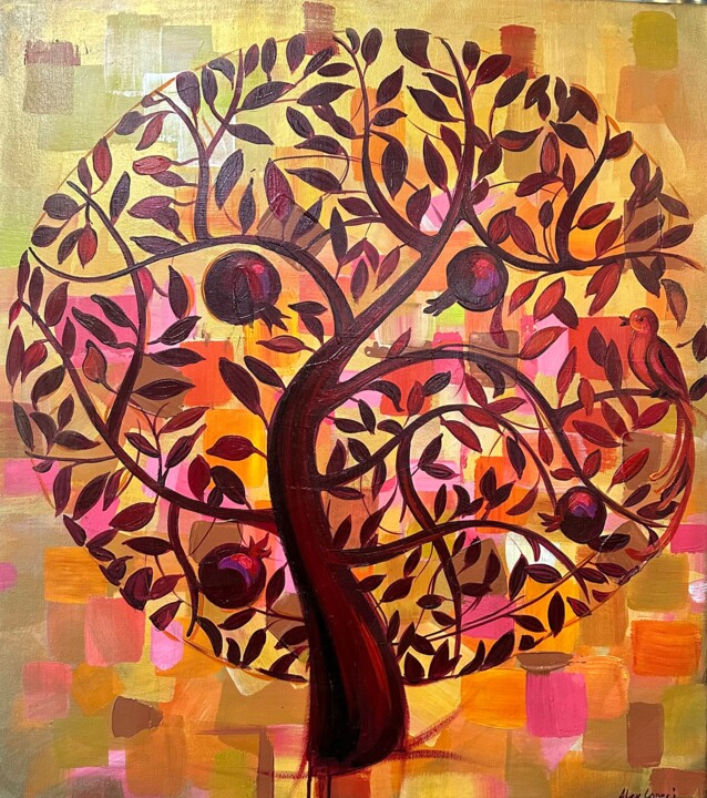 绘画 标题为“Pomegranate tree- a…” 由Alex Loreci, 原创艺术品, 丙烯