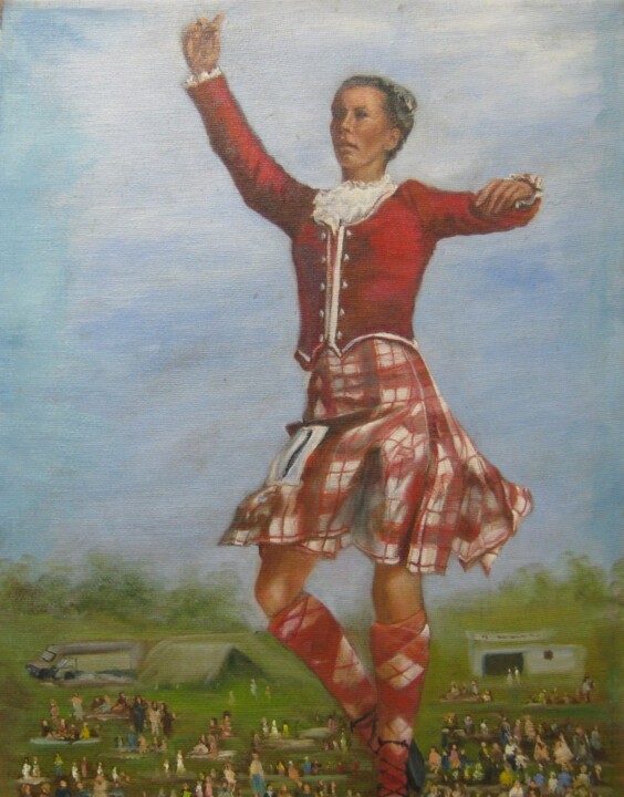 Peinture intitulée "Scottish Highland D…" par Alexander Taylor Dickie, Œuvre d'art originale, Huile Monté sur Châssis en bois