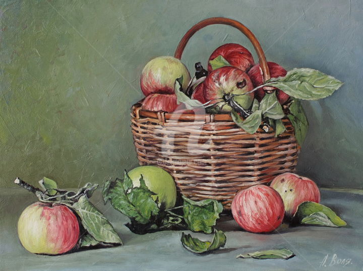 제목이 "Apples in basket"인 미술작품 Alexander Volya로, 원작, 기름