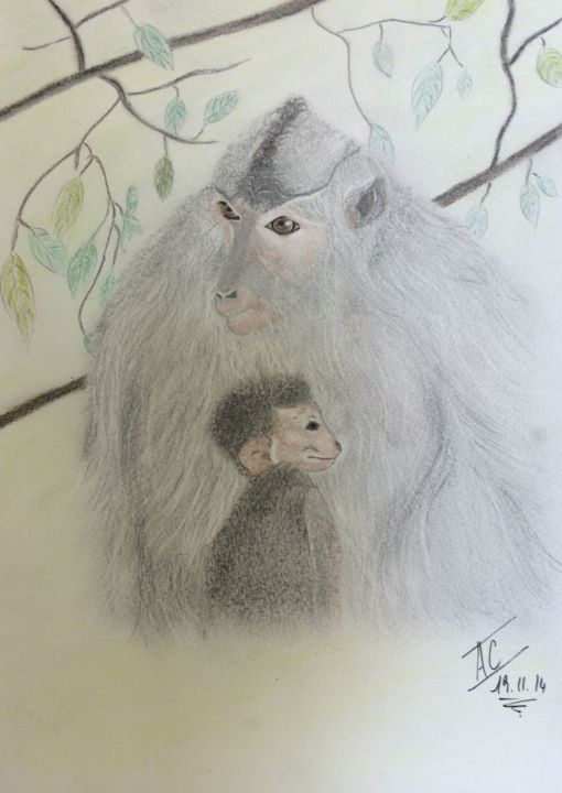 Maman Et Son Bebe Dessin Par Alexandra Cecconi Artmajeur