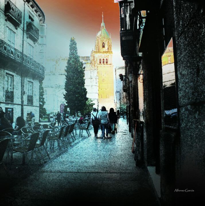 Fotografia intitulada "Catedral desde call…" por Alfonso García, Obras de arte originais, Pintura digital