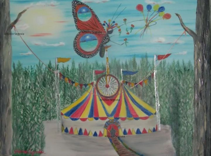 Pintura titulada "Circus" por Alfonso Segovia, Obra de arte original, Oleo