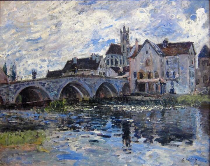 "Le Pont de Moret-su…" başlıklı Tablo Alfred Sisley tarafından, Orijinal sanat, Petrol