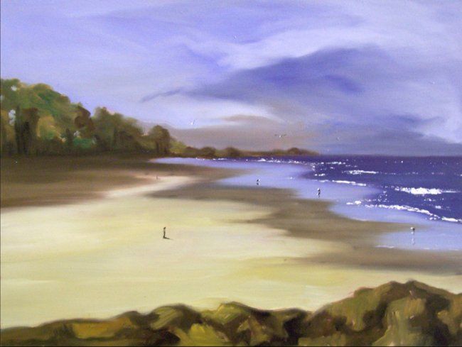Schilderij getiteld "Playa infinita" door Alfredo Costa Buzio, Origineel Kunstwerk