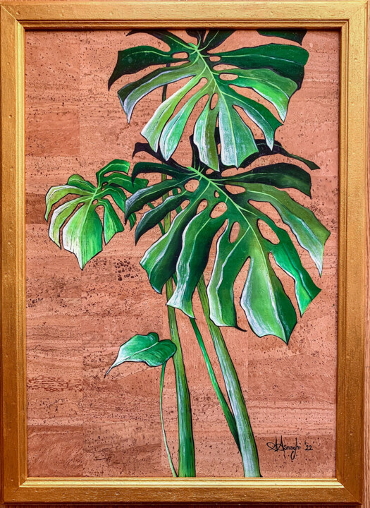Painting titled "Monstera Deliciosa" by Alice Asnaghi, Original Artwork, Acrylic