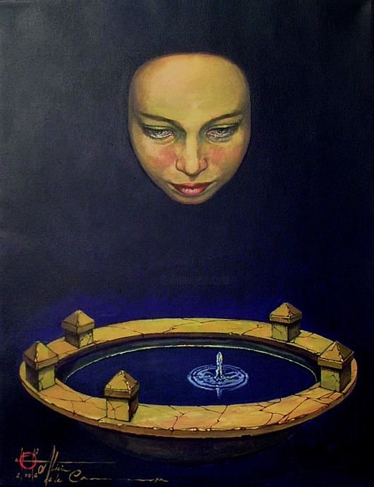 Pintura titulada "Lágrimas negras." por Alicia De La Campa, Obra de arte original, Oleo