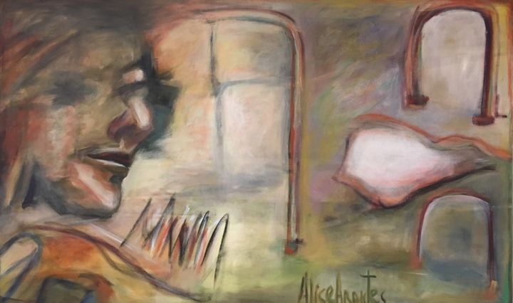 Peinture intitulée "AST" par Alice Arantes, Œuvre d'art originale, Acrylique