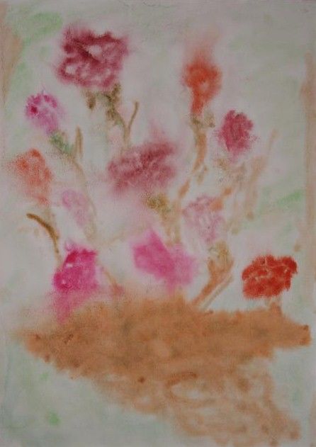Peinture intitulée "My carnations" par Alice Banciu, Œuvre d'art originale, Huile