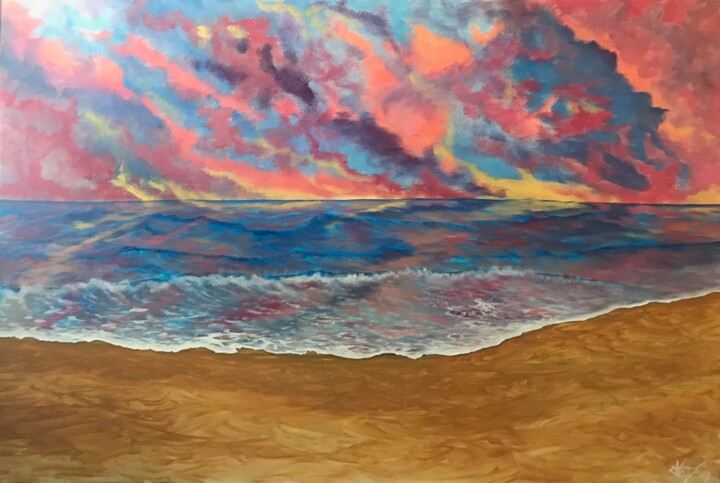 Painting titled "Seascape 288" by Alicia Lopez, Original Artwork, Oil
