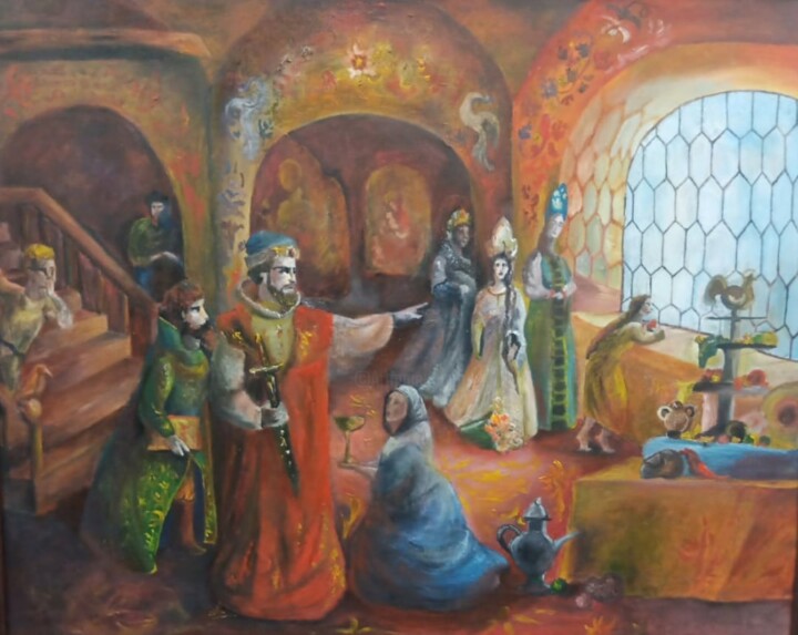 Ζωγραφική με τίτλο "Выбор невесты" από Alina Gelman, Αυθεντικά έργα τέχνης, Λάδι