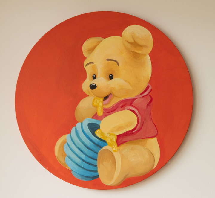 Peinture intitulée "Winnie the Pooh Dis…" par Alina Odwyer, Œuvre d'art originale, Acrylique