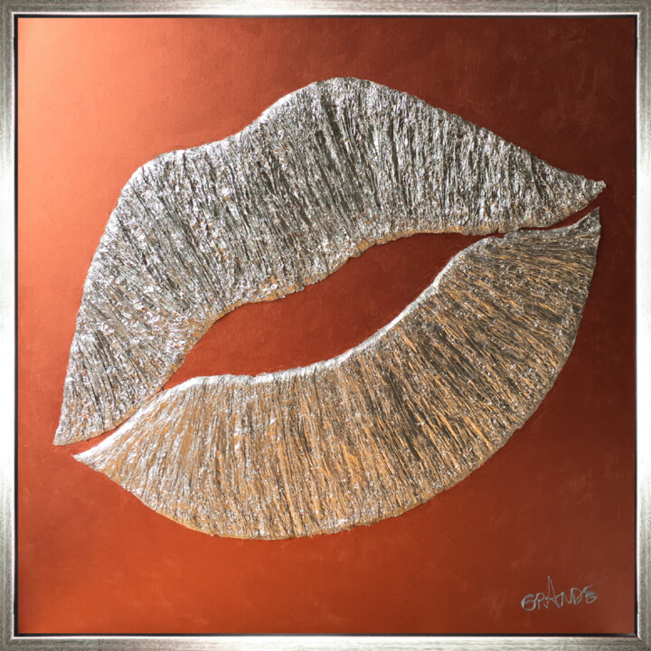 Collages intitulée "SILVER KISS" par Alla Grande, Œuvre d'art originale, Collages