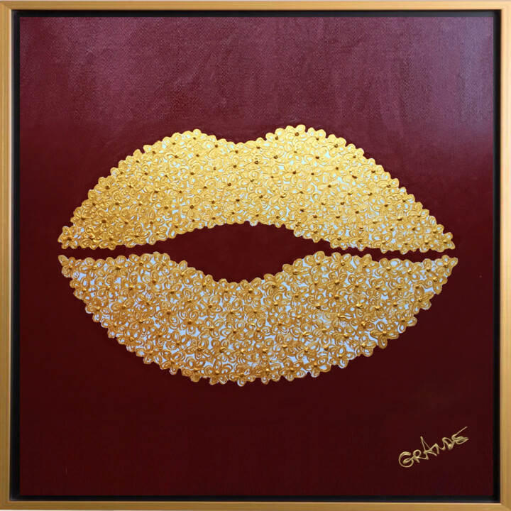 Schilderij getiteld "GOLDEN KISS" door Alla Grande, Origineel Kunstwerk, Acryl
